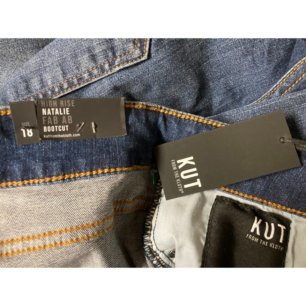 KUT From the Kloth NEW 18 High Rise Natalie Fab Ab Bootcut Denim Jeans Stretch - Picture 3 of 3